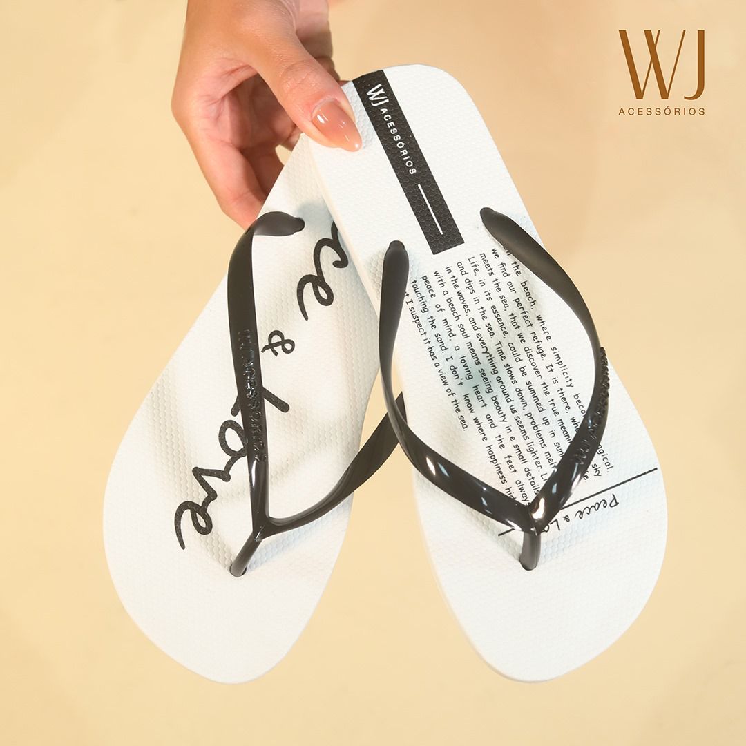 Chinelo WJ Branco/Preto