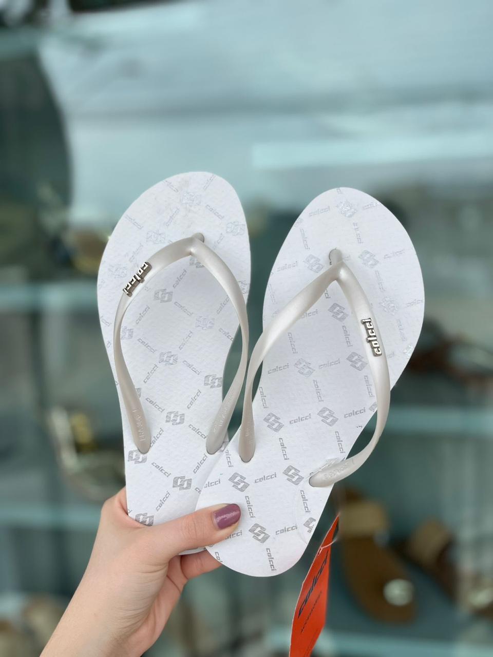 Chinelo Colcci Branco/Prata